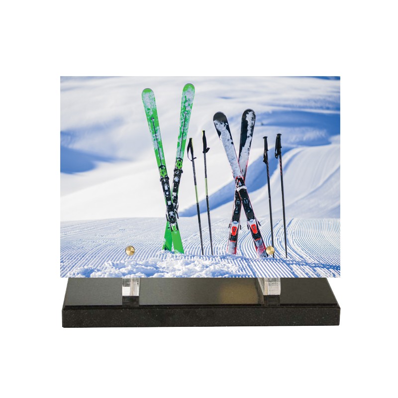 plaque funeraire ski