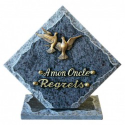 plaque cimetière oiseaux en bronze