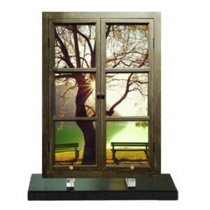 Plaque funéraire Paysage avec banc et fenêtre