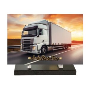 Plaque funéraire Camion et coucher de soleil