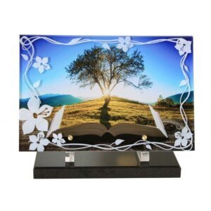 Plaque funéraire L'arbre et le livre de la vie