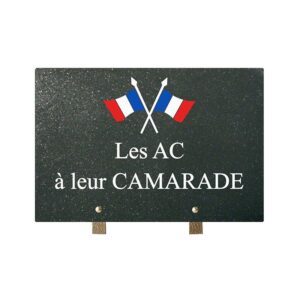 Plaque funéraire AC drapeaux 20x30  cm