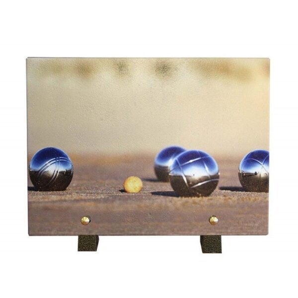 Plaque funéraire boule de pétanque 18x25cm