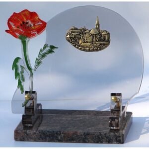 Plaque funéraire Coquelicot rouge