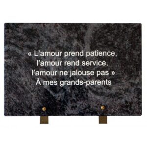 Plaque funéraire Délicat texte gravé