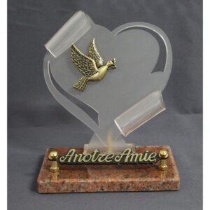Plaque funéraire Coeur en volume