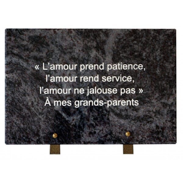 Plaque funéraire Délicat texte gravé