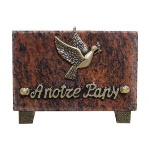 Plaque funéraire Colombe en vol
