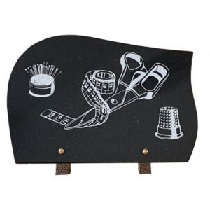 Plaque funéraire Plaque granit couture noir - 20x30cm