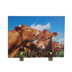 Plaque funéraire Vache 18x25cm