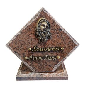 Plaque funéraire Sainte Vierge fleurie