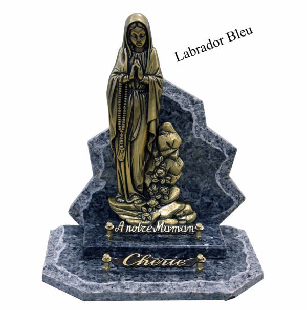 Plaque funéraire Plaque granit Vierge sur un rocher