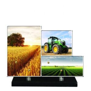 Plaque funéraire la campagne et son tracteur