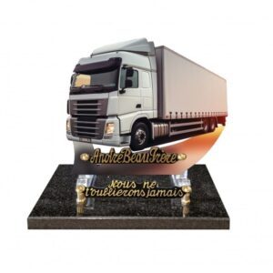 Plaque funéraire Camion découpé
