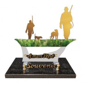 Plaque funéraire Les chasseurs