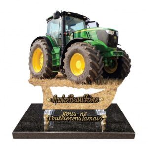 Plaque funéraire Le tracteur