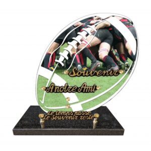 Plaque funéraire Ballon de rugby