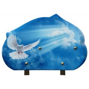 Plaque funéraire RB 202 envol de colombe 20x30 cm