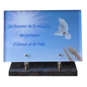 Plaque funéraire Douce colombe