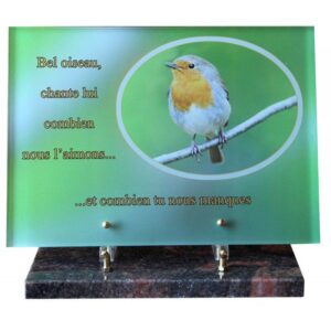 Plaque funéraire Bel oiseau