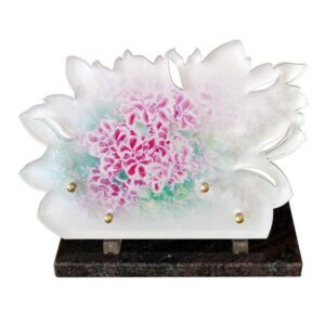 Plaque funéraire Fleurs violette