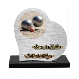 Plaque funéraire Les boules et le cochonnet