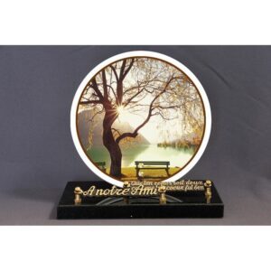 Plaque funéraire P-652 23x23cm banc