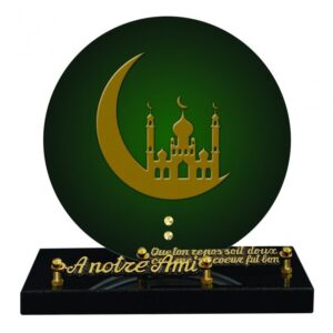 Plaque funéraire Croissant musulman et mosquée