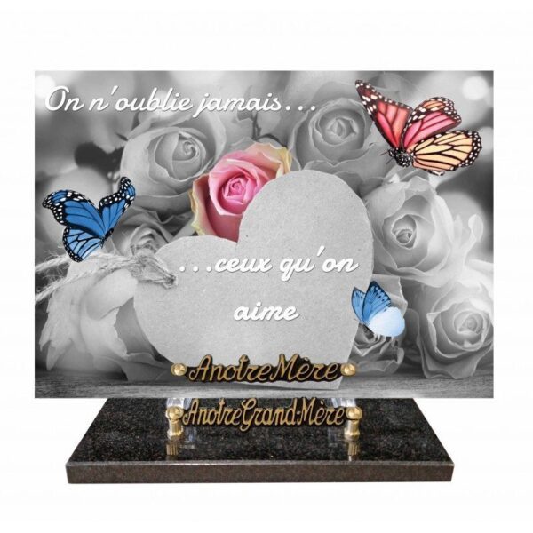Coeur, rose et papillon