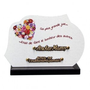 Plaque funéraire Le coeur fleuri