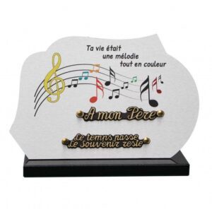 Plaque funéraire La portée musicale
