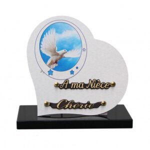 Plaque funéraire Envol d'une colombe