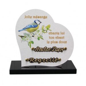 Plaque funéraire Mésange bleue
