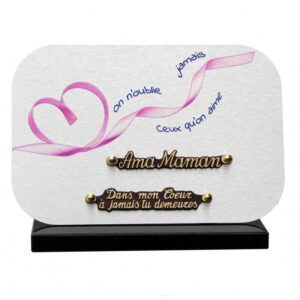 Plaque funéraire Ruban et coeur