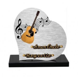 Plaque funéraire Guitare et portée de notes