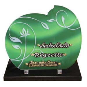 Plaque funéraire Plexiglass dégradé de vert