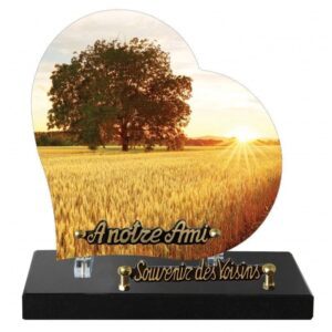 Plaque funéraire Bel arbre au soleil couchant