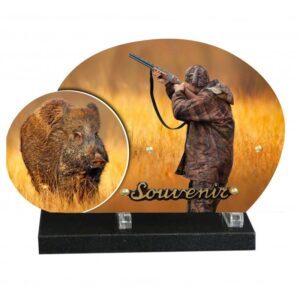 Plaque funéraire Le chasseur et le sanglier