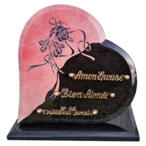 Plaque funéraire Rose et ruban