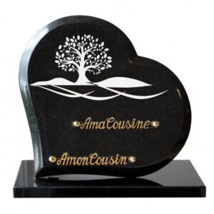 Plaque funéraire Coeur, arbre et colline