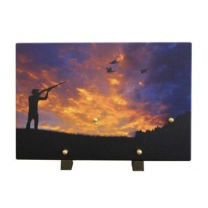 Plaque funéraire Chasseur au levé du soleil
