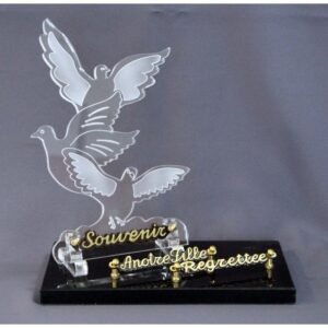 Plaque funéraire P-3032 20x30 cm 3 colombes