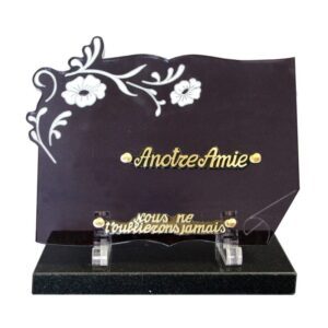 Plaque funéraire P-1300 G 27x21 cm fleur