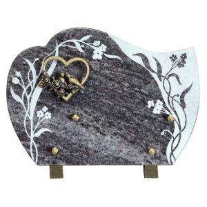 Plaque funéraire Oiseaux dans un coeur