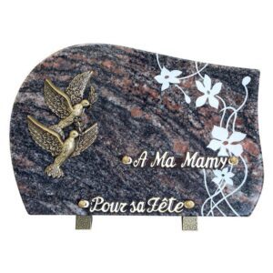 Plaque funéraire Oiseaux et fleurs
