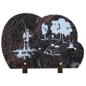 Plaque funéraire Scène de pêche
