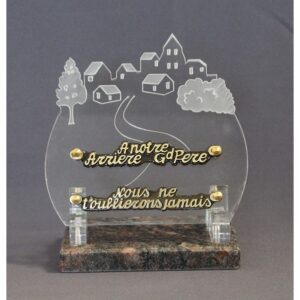 Plaque funéraire P-1202 19x18 cm village