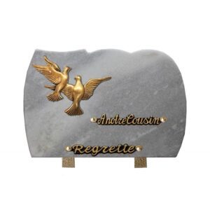 Plaque funéraire Plaque Funéraire Granit - Epi de blé en bronze