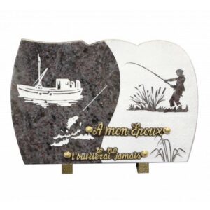 Plaque funéraire Le pêcheur