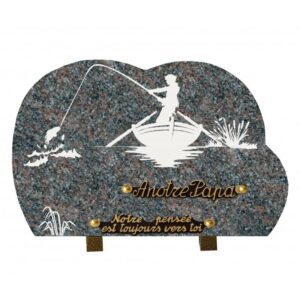 Plaque funéraire Pêcheur dans la barque